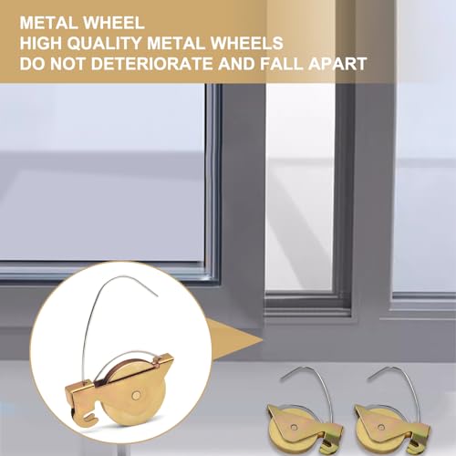 4 Pack Sliding Screen Door Rollers,Compatible with KDEX20R 1-1/4" Steel Ball Bearing Center Groove,Screen Door Spring Tension Wheels