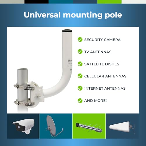Bolton Technical 10” Inch J Pole Mount Accessory for Outside Antenna(Signal Booster Antenna, Yagi Antenna, Antenna Expansion kit, Dish, TV Antenna, Camera Pole, Weather Proof) - style: 10” Inch J Pole