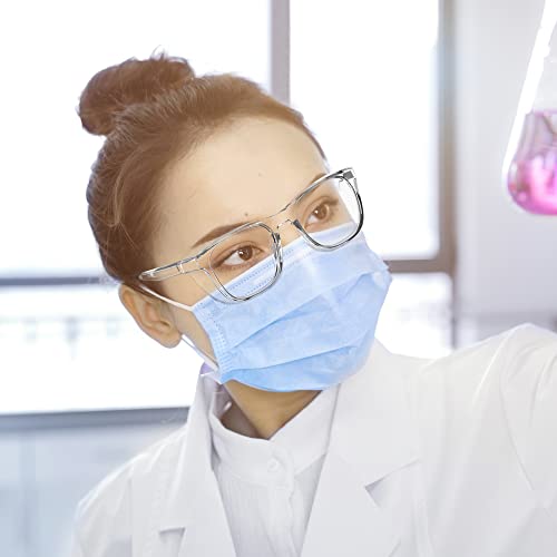TOREGE Safety Glasses For Men,Clear Anti-Fog Anti-Blue Light Safety Goggles Scratch Resistant For Women Nurse - color: Transparent White&white