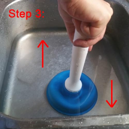 Drain Plunger, Mini Sink Unclogger, Small 4-Inch Clog Remover - color: Blue