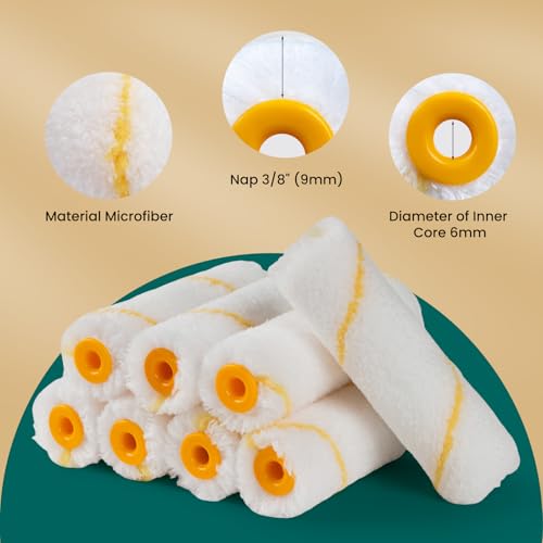 Paint Roller Kit, 15 Pack, 4 Inch Paint Roller, Paint Brush