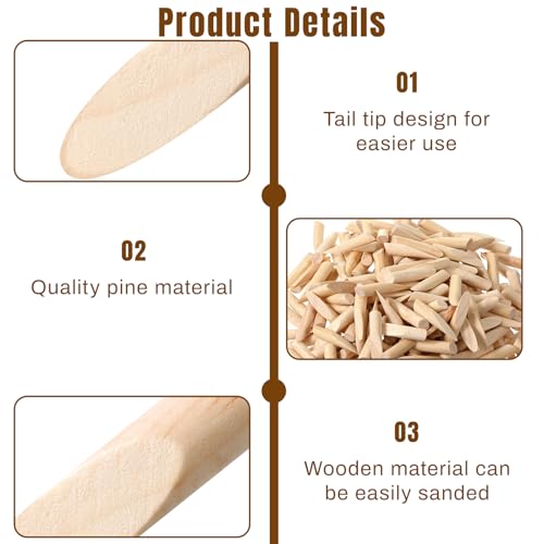 SHENLIU 300 Pack Solid Wood Pocket Hole Plugs, Pocket Hole Jig Wooden Plugs