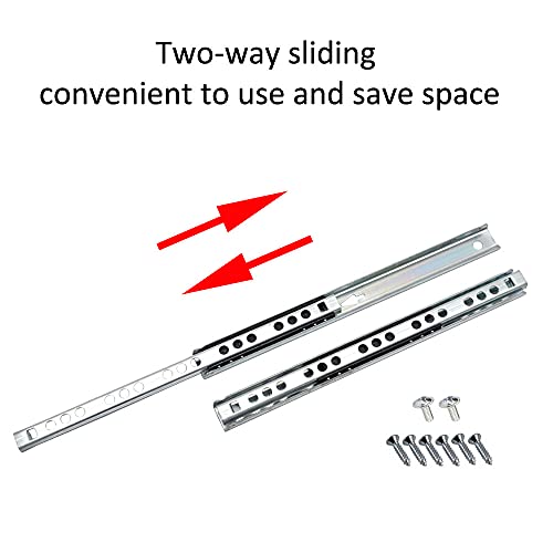 ETOPARS 5 Pairs 11" Heavy Duty 17mm Drawer Runners Slide Slides Ball Bearing Grooved Steel Extension Sizes Kitchen Cabinet Desk Capacity Side Mount - size: 11" / 278mm