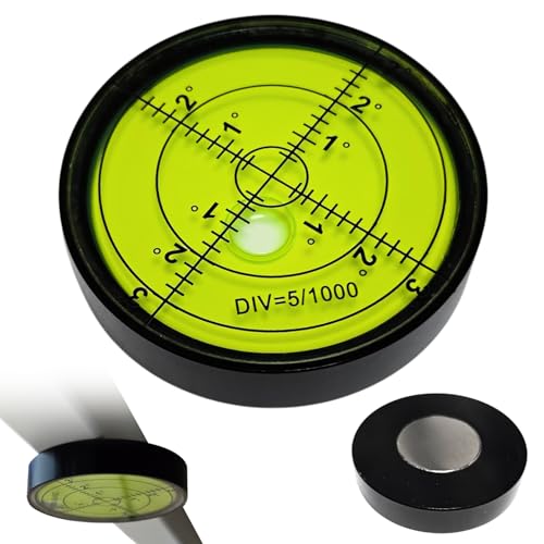 Fotoconic Professional Magnetic Circular Bubble Level, High Precision Spirit Level with Graduated Scale (Black)