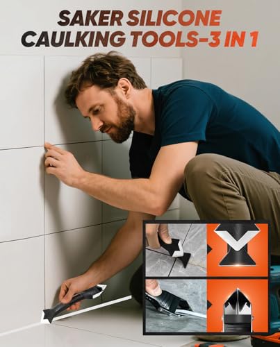 Saker Silicone Caulking Tool 3-in-1 Grout Removal Tool Classic Black - style: Classic Black
