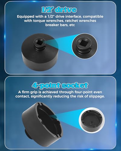 13PCS Heavy Duty Grooved Lock Nut Sockets with 1/2'' KM0-KM12