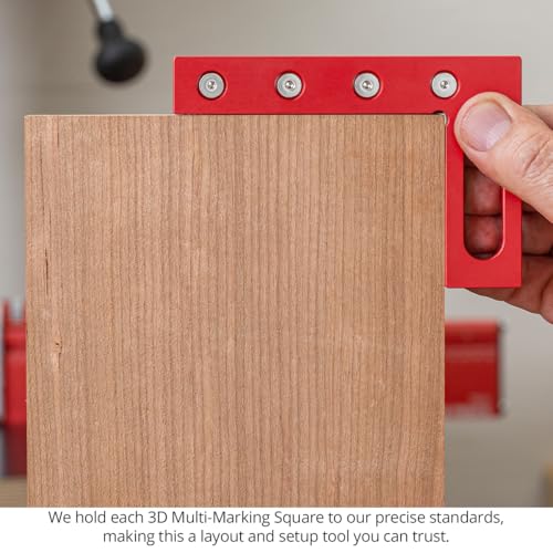 Woodpeckers 3D Multi-Marking Square, Metric Version, USA Made, Feature Packed Aluminum Woodworking Square for Layout, Joinery, Assembly Check - style: Metric