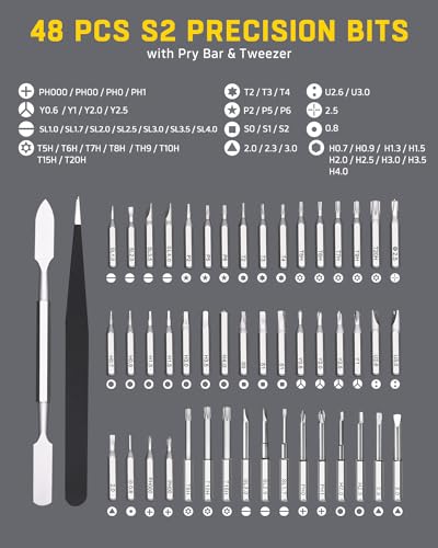 Banshu Mini Electric Screwdriver, 52 in 1 Precision Screwdriver Set - size: 52-in-1
