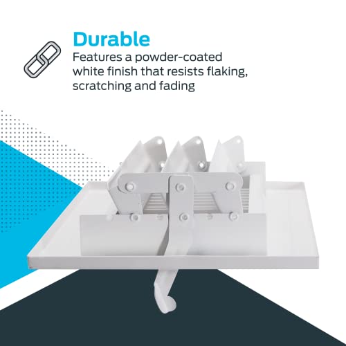 EZ-FLO 10 x 4 Inch (Duct Opening) Air Vent Cover for Wall or Ceiling, Two-Way Ventilation Register, Solid Steel HVAC Register Cover, White, 61609 (Pack of 2) - size: 10 in. x 4 in. (Pack of 2)
