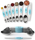 Spring Chef Stainless Steel 8 Magnetic Measuring Spoons, 2 Pack, Aqua Sky - color: Blue (Aqua Sky), size: 2-Pack