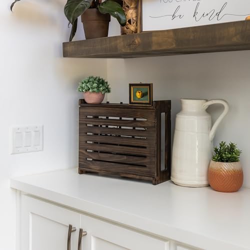 WiFi Router Storage Cabinet Router Box Hider WiFi Box Hider Shelf Cover - color: Espresso Brown