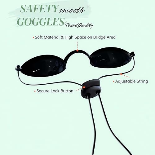See-Through Safety Goggles Pack of 2, Transparent Safety Glasses for Tanning Use, and Half-clear Eye Protection, 2 Separate Storage Cases Included