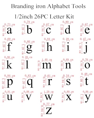 5/8" 26 Pcs Wood Burning Letter Kit, Mini Lowercase Letter Branding Iron - color: 5/8 Inch 26 Pc Lowercase Letter