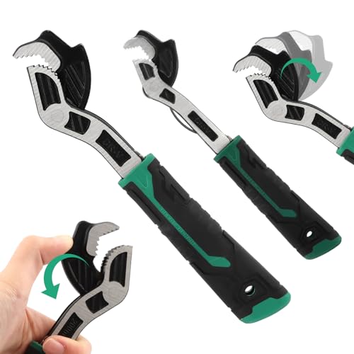 2PC Adjustable Wrench, Multi-function Wrench With Non-Slip Handle Self-Adjusting Spanner Power Grip Pipe Wrenc-h 12mm-20mm Nuts, Pipes for Car, Bicycle & Plumbing Repairs