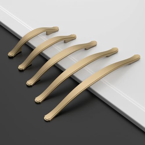 Amerdeco 10 Pack Champagne Bronze Cabinet Pulls 3.75 Inch(96mm) Hole Center Drawer Pulls Cabinet Hardware Kitchen Cabinet Handles for Bathroom ZH0068 - color: Champagne Bronze, size: 3.75"/96MM Hole Center