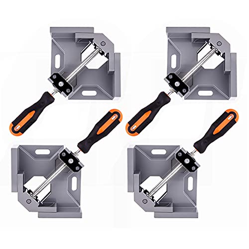 4pcs Corner Clamp - Right Angle 90 Degree Wood Clamps For Woodworking, With Adjustable Swing Jaw Aluminum Alloy Frame, For Welding, DIY Woodworking - style: 4pcs