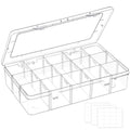 Mauproy 15 Grids Large Plastic Organizer Box with Adjustable Dividers - style: Large 15 Grids