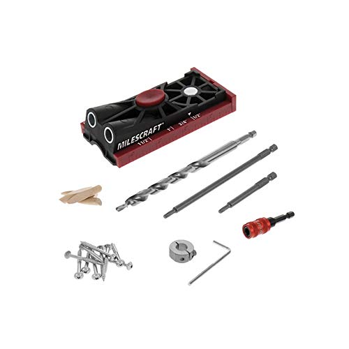 Milescraft Pocket Jig 200XCJ - Woodworking Tool Bundle with Double Barrel & Single Barrel Pocket Hole Jigs, 2" Face Clamp, Accessories