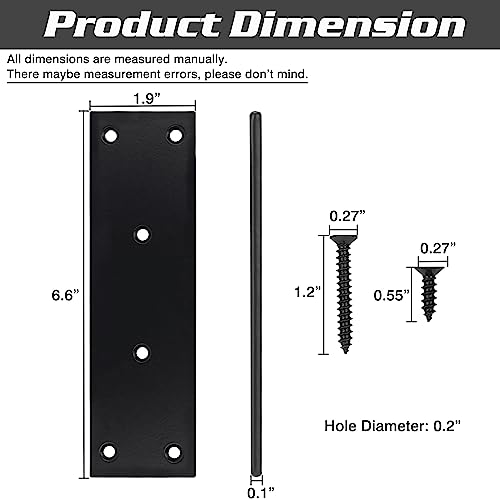 2 Pack Mending Plate, Stainless Steel Flat Straight Brace Brackets, Double-Wide Metal Plate, Durable & Anti-Rust for DIY Woodworking (48*169) - size: 1.9"×6.6"/48x169mm