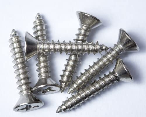BCP Fasteners #4 x 1/2" Stainless Steel Flat Head Wood Screws, 100 Pack