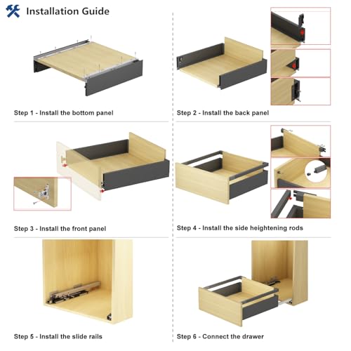 VADANIA 16" Undermount Drawer Slide Set with Side Panels - size: 16 Inch, style: Drawer System