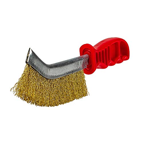 Forney 70516 Brass Wire Brush with Plastic Handle (Rust and Corrosion Resistant), 5-Inch