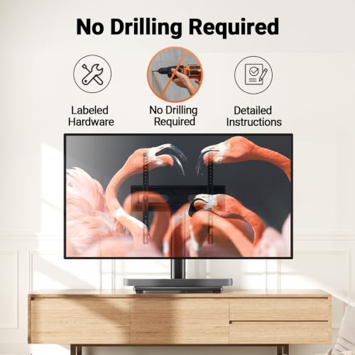 PERLESMITH Universal TV Stand Legs for 32-65 inch TVs, Table Top TV Stand up to 88 lbs, Height Adjustable Television TV Mount, Universal TV Leg Base for Living Room & Bedroom (32-65 Inch with Swivel) - size: 32-65 Inch with swivel
