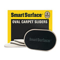 Smart Surface 8290 Large XL Reusable Oval Carpet Furniture Sliders 9-1/2" x 5-3/4" 4-Pack in Resealable Bag