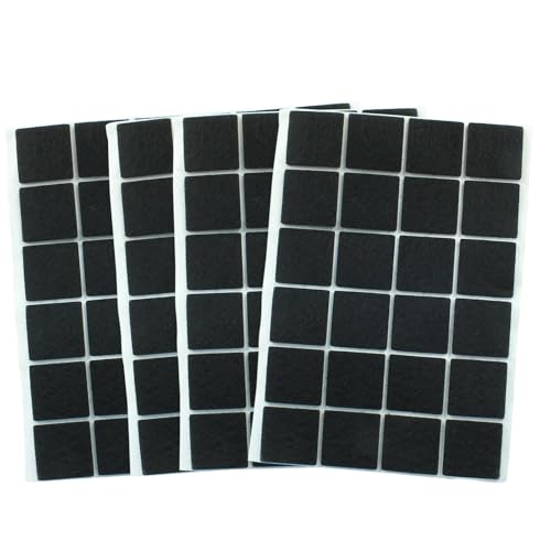 Bivethoi 192pcs Self-Stick Square Felt Furniture Pads, 1" x 1", Black - size: 1" Square 192 pcs