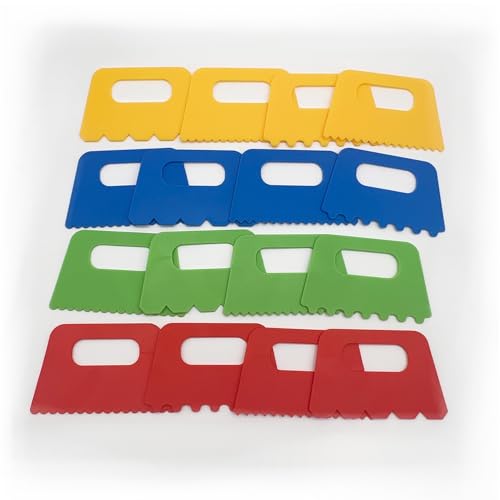 Lependor Plastic Scrapers Kit, 16Pcs Paint Scraper Tool for Arts Crafts Scraping Knife Pottery Painting Tools Drawing Acrylic Putty - 16 Packs