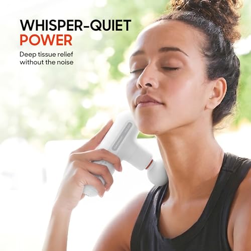Sharper Image Powerboost Move Mini Percussion Massage Gun, Powerful & Quiet - color: Platinum