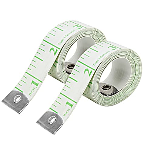 Soft Measuring Tape Pack of 2 | Dual Scale Cloth Sewing & Body Tape Measure | 150cm/60inch - color: 2 Pack / Green