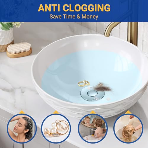 Bathroom Sink Drain Strainer, Pop-Up Bathroom Sink Stopper with Removable Stainless Steel Hair Catcher Basket, Universal Fit for US Bathroom Sinks, Showers & Floor Drains (4pcs) - color: 4pcs