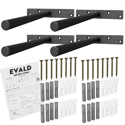EVALD Heavy Duty Floating Shelf Brackets 8 Inch, Hidden Shelf Brackets with Screws & Anchors, Heavy Duty Shelf Brackets, 8 Inch Shelf Brackets (4 Pack) - size: 8 Inch, style: 4 Pack Heavy-duty