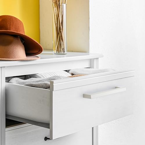 Ravinte White Square Cabinet Handles Drawer Pulls,5 Inch,30 Pack | Screws Included, Stainless Steel, Square Bar Grip, Easy Install, Kitchen Cabinet Hardware, For Cupboards, Drawers, Dressers - color: White