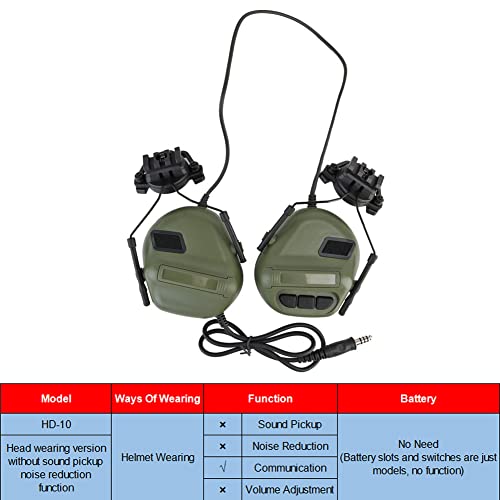 ATAIRSOFT Tactical Airsoft Headset with Microphone Waterproof Hunting Shooting Headphones Earmuff No Noise Reduction Function - color: Od