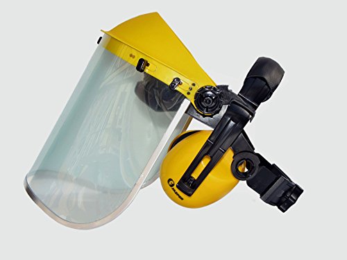 Jasper Browguard Face Shield with Ear Protection Clear Visor with Ear Muffs - ANSI Z87.1 CE EN1731