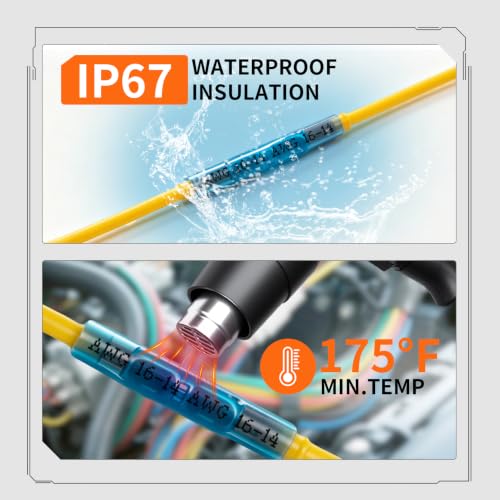 100PCS Heat Shrink Wire Butt Connectors Kit 22-10 Gauge Wire - color: 100pcs(22-10)