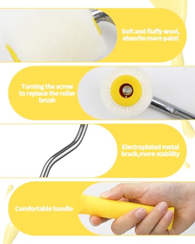 2 Pcs Foam Paint Roller Mini Paint Rollers for Touch up Trim Edge or Corner Extra Small Paint Wool Brushes Tiny Painting Tool for Professional Painting Results 1 Inch Roller - size: 1 Inch