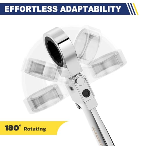 haisstronica 13PCS Flex-Head Ratcheting Wrench Set, SAE 1/4-3/4 Inch - size: SAE-12 in 1