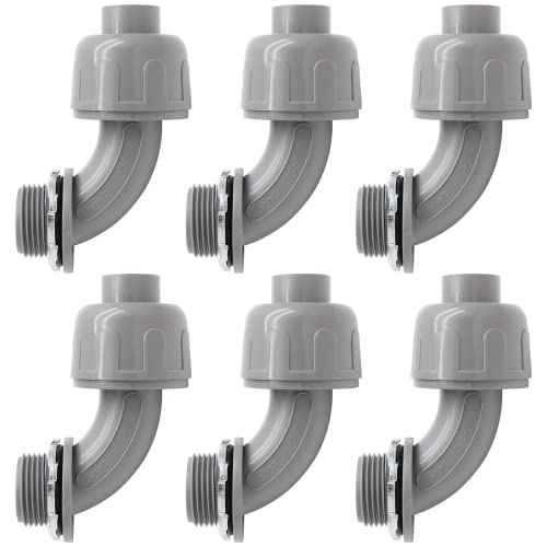 6Pcs 3/4 Inch NPT Liquid Tight Connector 90 Degree - color: 6, size: 3/4 Inch (90 Degree)