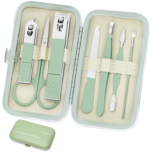 Aceoce Manicure Set Business Gifts Handheld Sized, Nail Clippers Set Tools Luxurious Manicure Set Professional Stainless Steel Nail Clippers with Travel Case for Men Women Teens Parents Colleagues - color: Mint Green