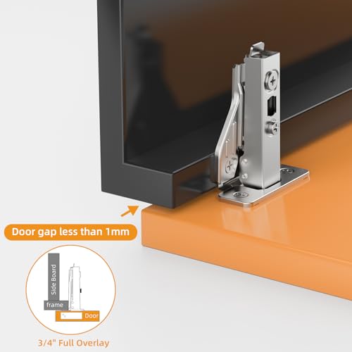 Chibery 50 Pack Full Overlay Soft Close Concealed Hinges, Small Door Gap, Clip-on Plate, Face Frame Door, Self Closing Hidden Satin Nickel 3D Hinge, 105° Open Angle Concealed Stainless Steel Hinges - size: Full Overlay