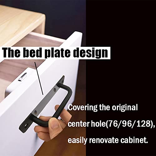 2 Pack 5 Inch 128 mm Matte Black Cabinet Handles Aluminum Cabinet Pulls Drawer Pulls - color: RoundBlack, size: 5 Inch
