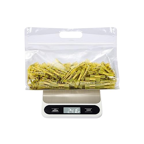 300PCS Butt Connectors Heat Shrink - Yellow 12-10 AWG Electrical Connections - Tinned Red Copper 1.0mm - Automotive Marine Stereo Boat Crimps - Waterproof and Insulated - size: Yellow AWG 12-10