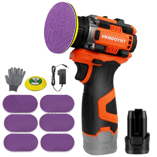 Brushless Small Sander with 36PCS Sandpapers, 2 Variable Speed Cordless Sander (0-500/0-3000 RPM), 2600mAh Battery, Mini Compact Design Electric Sander for Wood, Metal, Paint Removal, and DIY Projects - size: 1 X 2600mAh Battery Kit