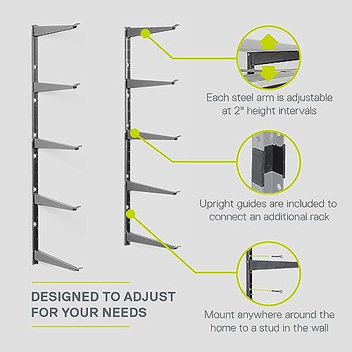 Delta Heavy Duty Wood and Lumber Storage Rack, Holds Up To 480 lbs - Easy to Install Mounted Rack With Steel Construction for Indoor & Outdoor Storage Solution For Garage, Basement & Pantry Cycle - style: 3-Tier Heavy Duty Rack