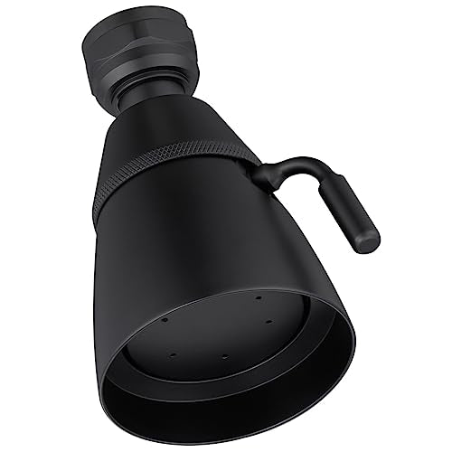 Angle Simple High Flow Shower Spray Head Adjustable, G 1/2, Matte Black - color: Matte Black