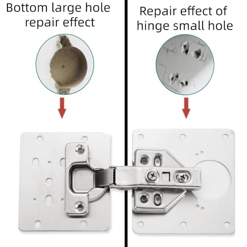 Cabinet Hinge Repair Kit – Fix Loose Cabinet Doors & Stripped Screw Holes, 4 Heavy Duty Repair Plates with Screws, Easy Installation for Kitchen Cabinets
