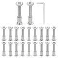 HARFINGTON 20 Set M6x40mm Hex Drive Socket Cap Bolt and M6x12mm Nuts with M4 Hex Wrench, Furniture Connector Bolts and Screws for Furniture Countersunk Belt, Silver - size: M6x40mm, M6x12mm